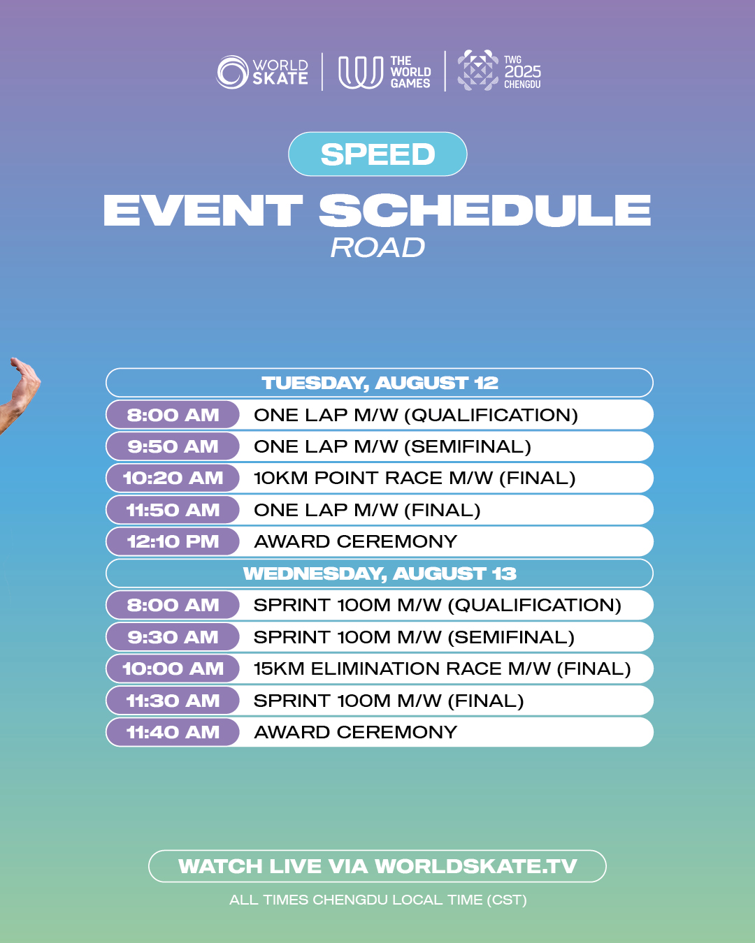 WORLD GAMES Event Schedule 1080x1350 Speed2