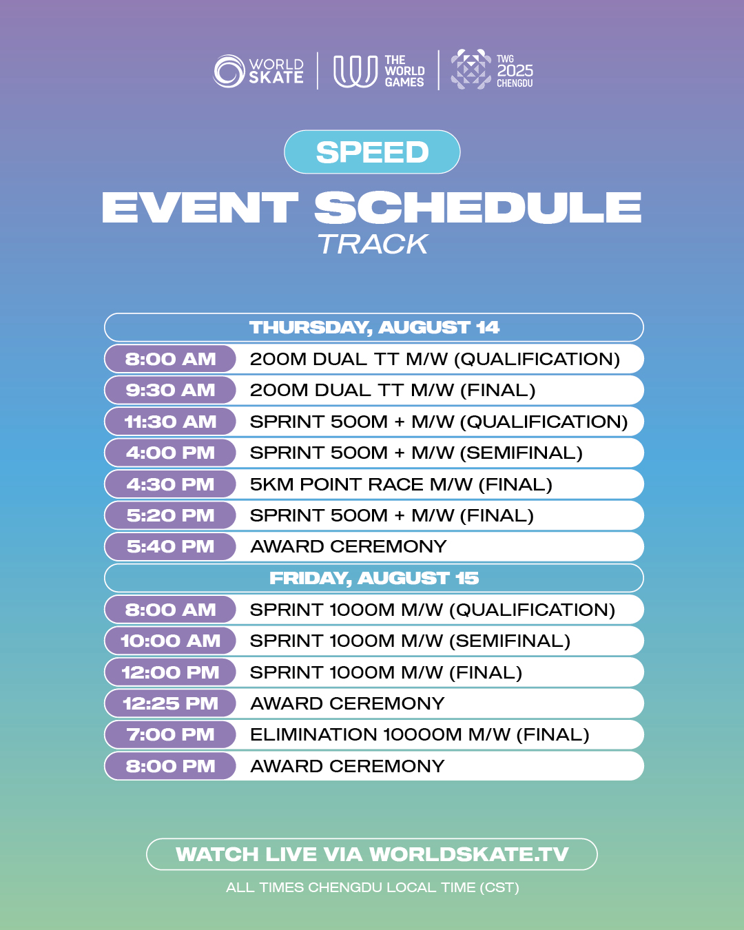 WORLD GAMES Event Schedule 1080x1350 Speed3