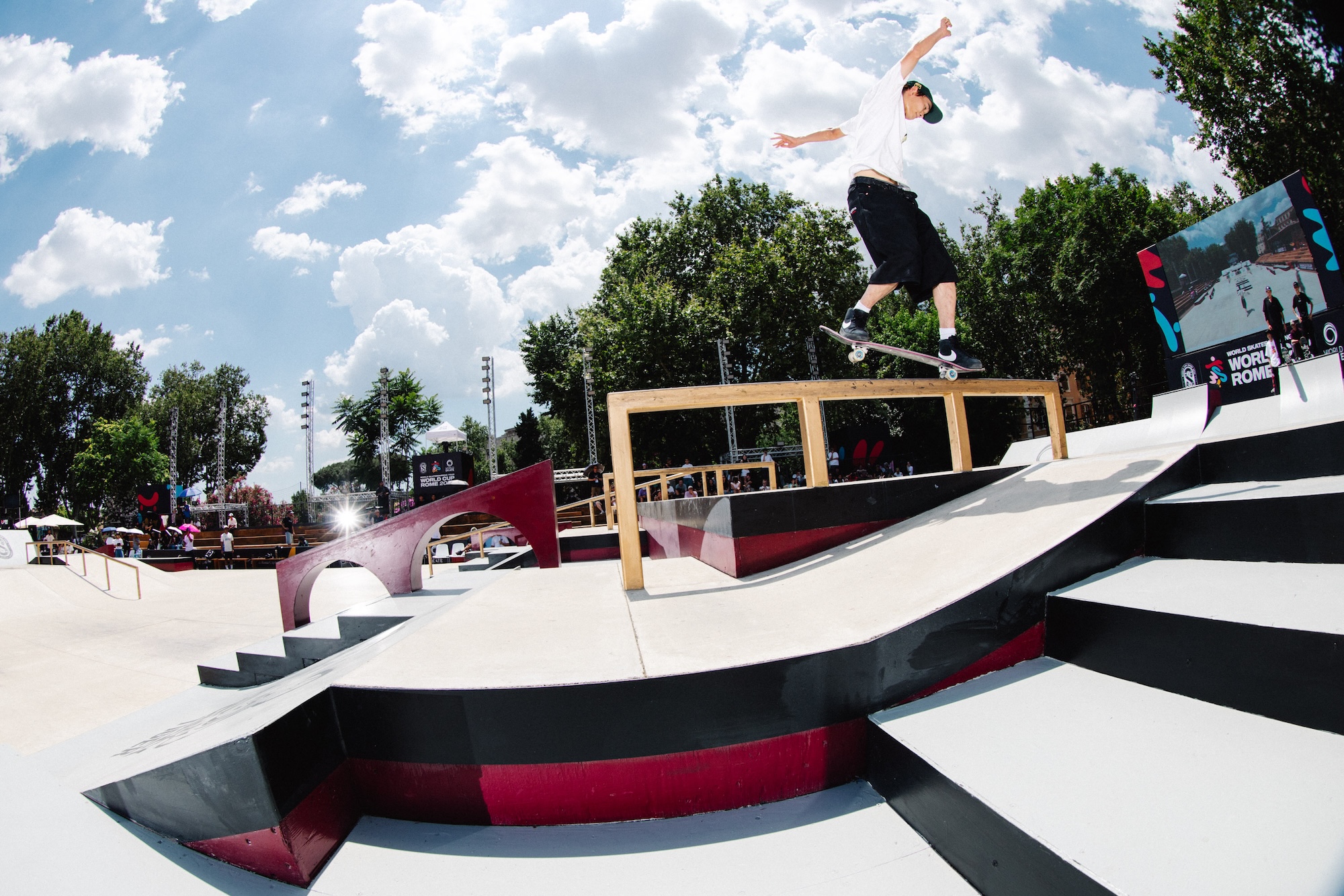 Sora Shirai alley oop 180 swtich backside nosegrind wsk skateboarding world Cup Rome 2026 Haruta 9598