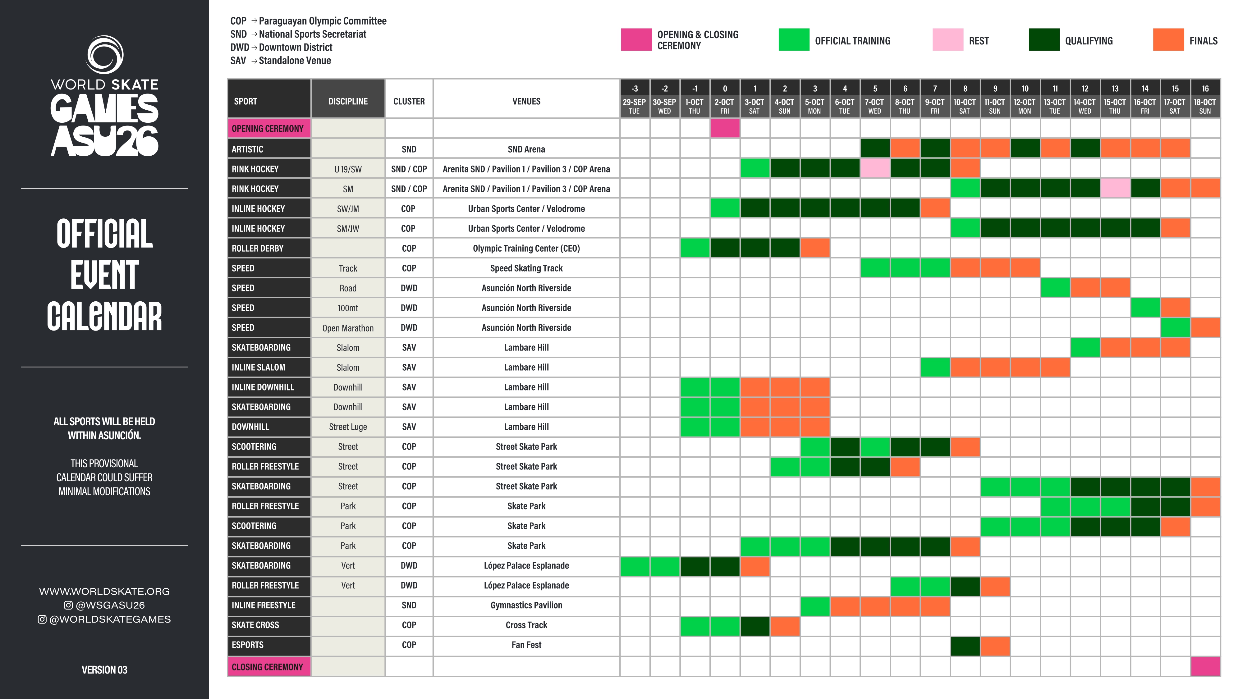 WSG26 Calendar updated version 3.0