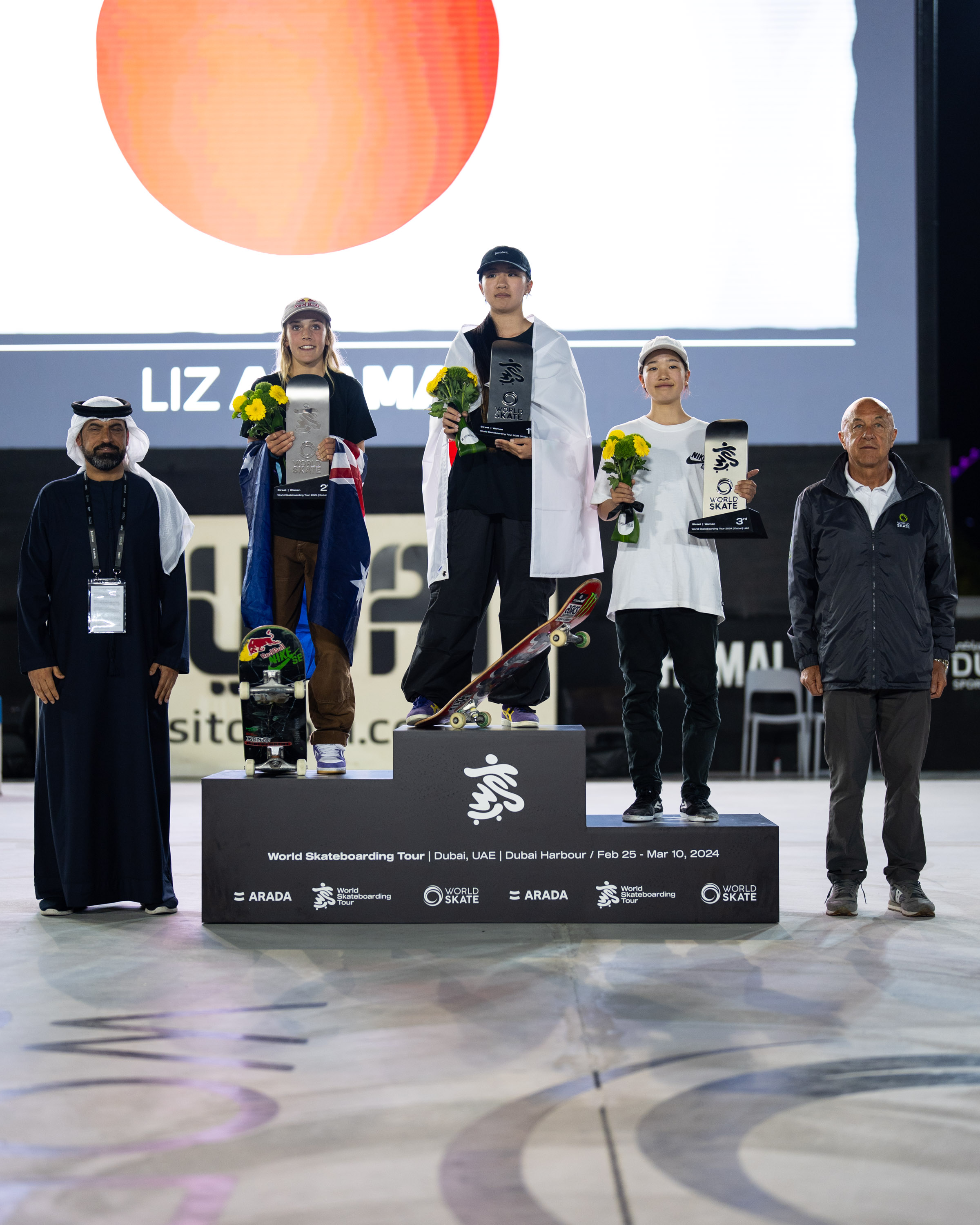 Womens podium all winners WST Street WCH OQS Dubai Anthony Acosta 10