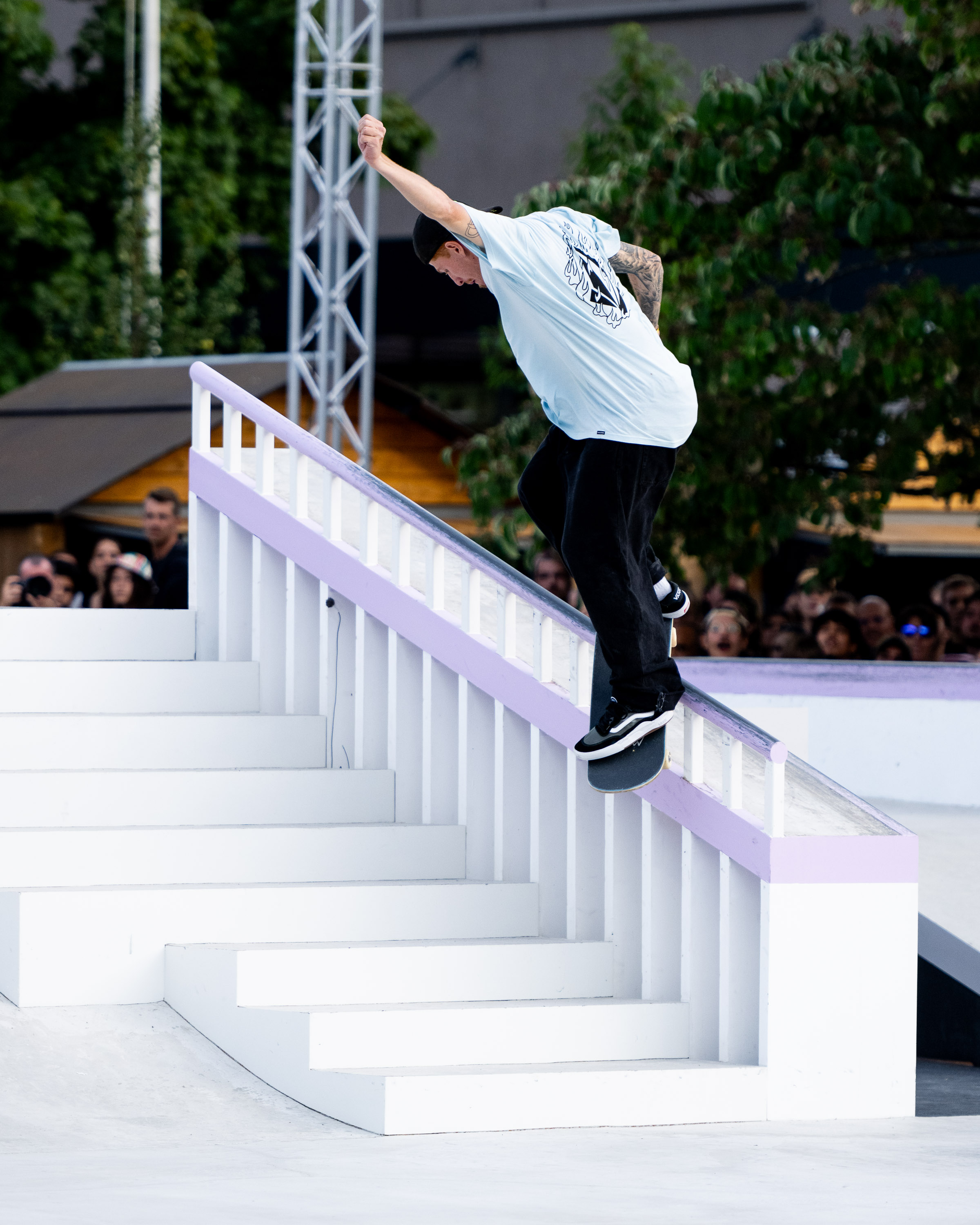 Giavanni Vianna frontside half cab back smith rail WorldSkate WST Street Lausanne 2023 Jake Darwen 2