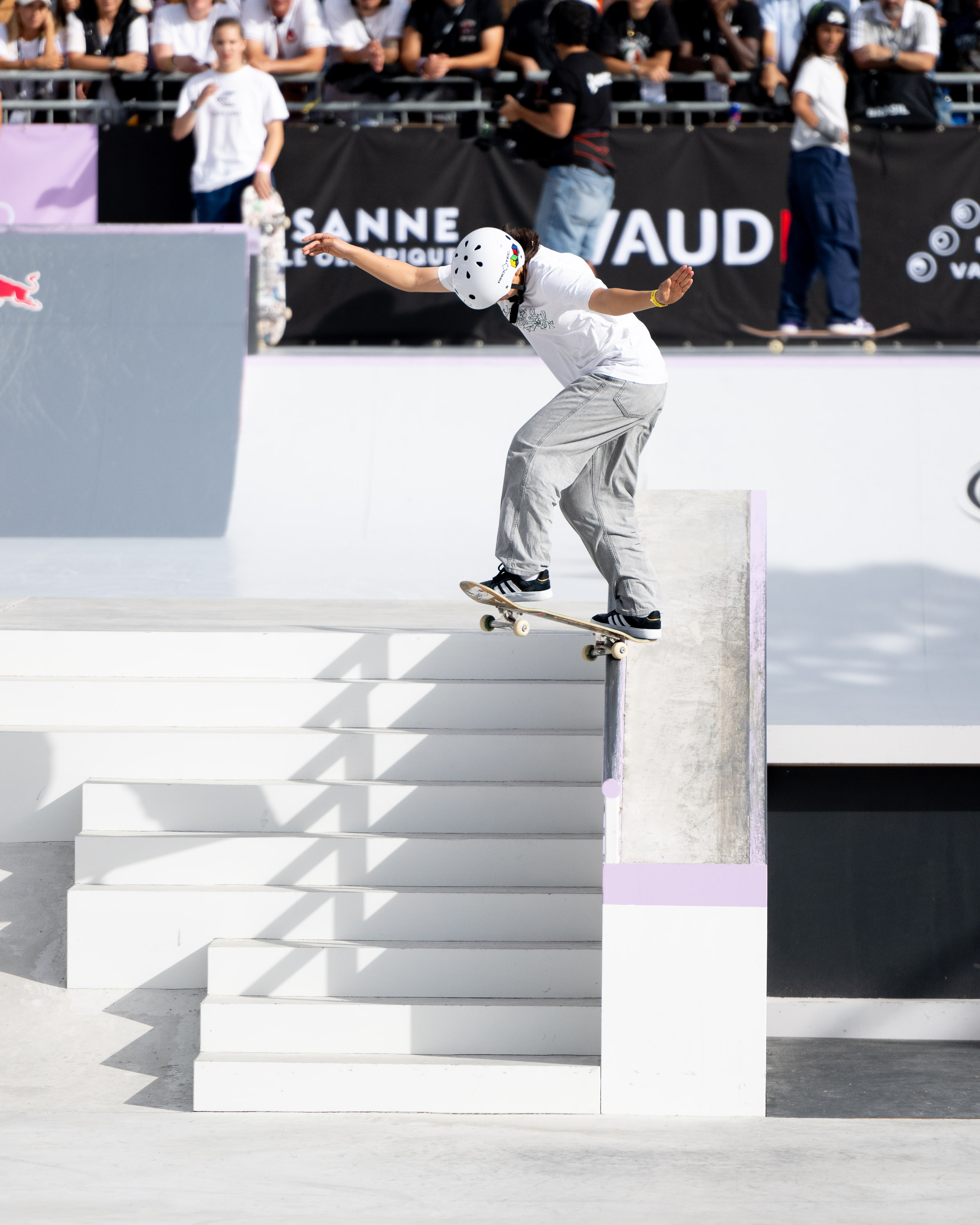 Momiji Nishiya back salad rail WorldSkate WST Street Lausanne 2023 Jake Darwen