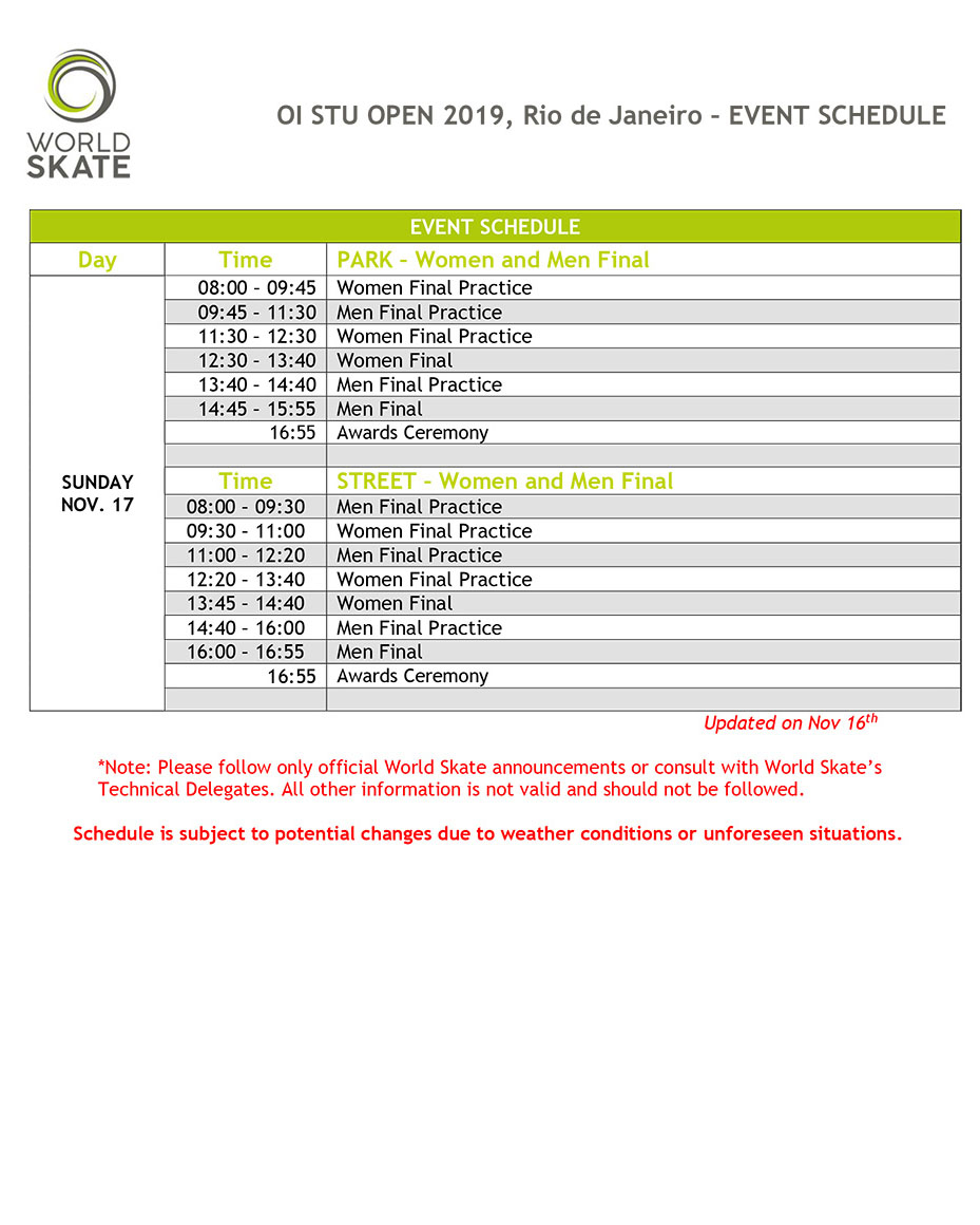 WSK Schedule STU OpenRIO Finalssm