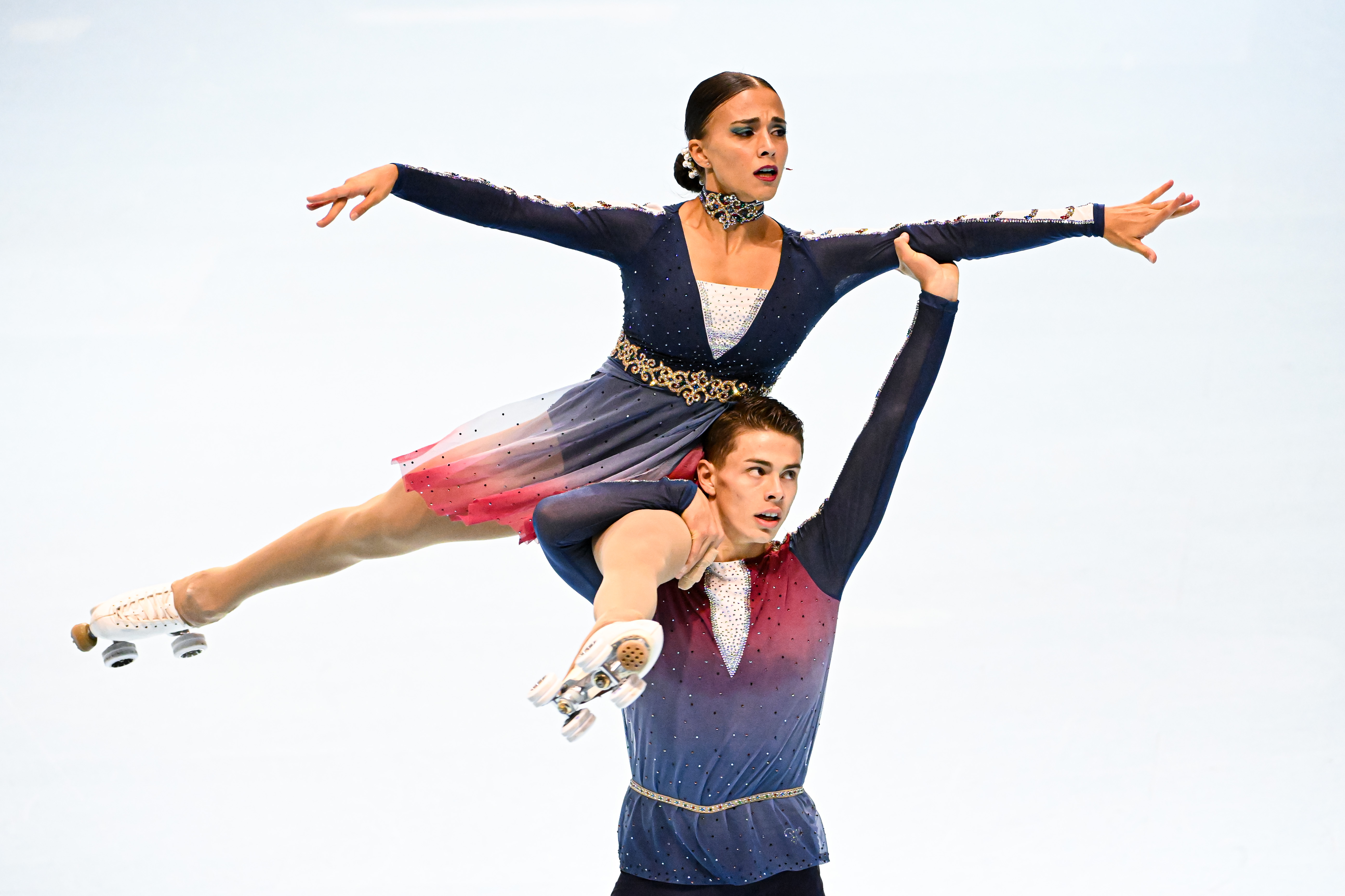 Legging Patinage Artistique Paradice World - Couvre-talon, Strass AAA, Motifs Flocon/colibri/cœur, Taille Haute